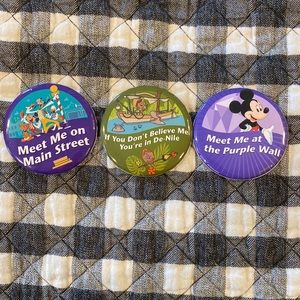 Disneys magic kingdom 3 pack buttons